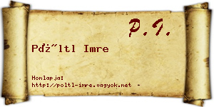 Pöltl Imre névjegykártya