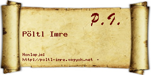Pöltl Imre névjegykártya